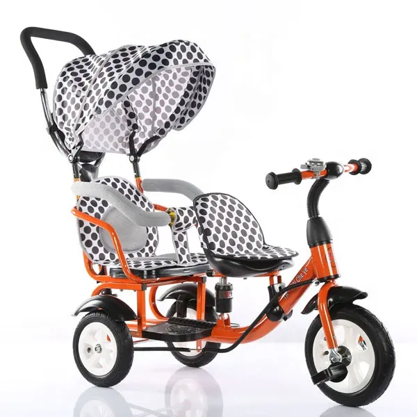Factory price New model two seats kids tricycle / for 2-6 years children twin baby tricycle
