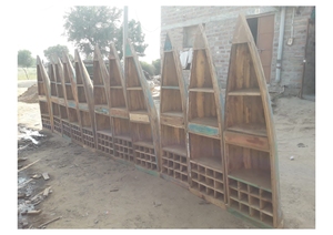 Mueble Bar de Madera con Forma de Barco Clásico Moderno, Mueble de Madera Maciza Retro Vintage para el Hogar, Barra de Cocina Modular Personalizable - Product Image 2