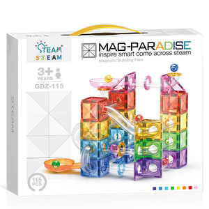 Giocattoli Fai-da-Te, Blocchi Magnetici da Costruzione 115 Pezzi, Pista per <span class=keywords><strong>Biglie</strong></span> Luminose, Labirinto Magnetico per Bambini - Product Image 5