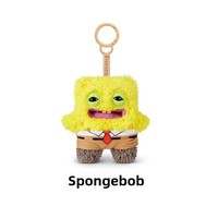 Peluche Fuggler Mignonne, Poupée Monstre à Dents Moches et Amusantes, Porte-clés en Peluche Bob l'éponge, Breloque de Sac, Jouet pour Cadeau et Décoration