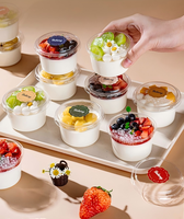 Boîte à mousse ronde jetable pour pudding, yaourt et desserts – Emballage transparent pour fêtes et pâtisseries – Vente en gros de coupelles à dessert