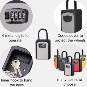 Logotipo verde personalizado montaje en pared <span class=keywords><strong>caja</strong></span> de almacenamiento de <span class=keywords><strong>llaves</strong></span> de coche <span class=keywords><strong>caja</strong></span> de bloqueo de llave con código para coche puerta exterior <span class=keywords><strong>Airbnb</strong></span> apartamento llave vivienda - Product Image 5