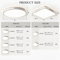 Plafonnier LED Moderne Rond/Carré 24W 36W 48W 64W, Lampe Panneau Nordique 3 CCT à Montage en Surface avec Éclairage Latéral