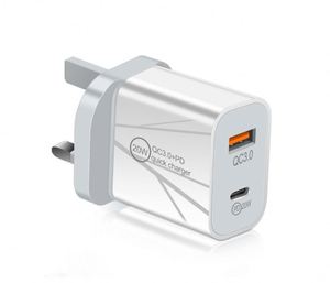 Factory Price <b>Smart</b> Dual Port Quick Charging Adapter 20W PD QC3.0 Type C Fast Charger for Samsung EU US UK <b>Plug</b> - Product Image 2