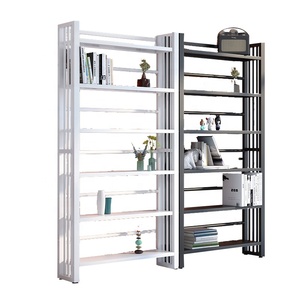 White Steel <b>Bookcase</b> Used <b>Library</b> <b>Bookcases</b> Used <b>Library</b> Bookshelves for Sale Libros rak Buku Libreria Scaffale - Product Image 1