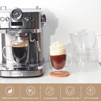 Gobelet à double paroi en verre borosilicate haute résistance, 250 ml, 350 ml, 450 ml