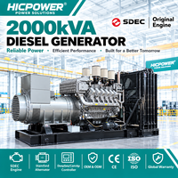 Groupe électrogène diesel Shangchai 1600 kW 2000 kVA 50 Hz 1500 tr/min Moteur 12KTA58-G33 Vente directe usine pour alimentation de secours de parcs industriels