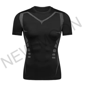 Camiseta Deportiva de Manga Corta de Secado Rápido para Hombre con Logotipo Personalizado, Traje de Compresión de Secado Rápido - Product Image 5