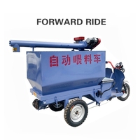 Tricycle électrique automatique pour l'alimentation des volailles et du bétail, chariot d'alimentation pour aliments en poudre et granulés, pour porcs, bovins, moutons, poulets, ferme
