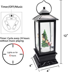 Lampe en cristal Père Noël, lampe à vent de Noël pour décorations et cadeaux de fêtes - Product Image 5