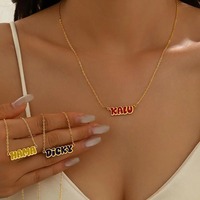 Collar Personalizado de Acero Inoxidable con Cadena Figaro, Joyería para Mujer, Regalo con Nombre Personalizado y Corazón