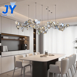 Lustre de salle à manger de villa à acheter absolument : luminaires suspendus LED <span class=keywords><strong>en</strong></span> cristal et acier inoxydable personnalisables - Product Image 3