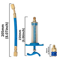 Outil de climatisation automobile automatique de qualité industrielle, en plastique, 1 once, port 1/4 pouce, injection d'huile réfrigérante