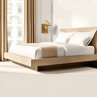 Ensemble de lit capitonné moderne King Queen, mobilier de designer personnalisé en tissu pour chambre d'hôtel et appartement