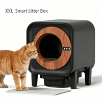 Bac à litière pour chat autonettoyant Kailan, automatique, XXL, fermé, style meuble en bois, contrôle par application, capteur infrarouge