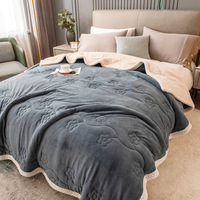 Promotion Couverture polaire en flanelle 100% polyester double couche avec motif floral et solide Sherpa