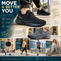 Chaussures décontractées pour hommes en maille tricotée respirante, style chaussette, légères, à semelle épaisse, pour la marche et la course