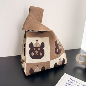 Borsa a Tracolla Lavorata a Mano in Stile Giapponese, Borsa con Motivo Orsetto, Borsette e Borse <span class=keywords><strong>all</strong></span>'<span class=keywords><strong>Uncinetto</strong></span> per Donne - Product Image 4