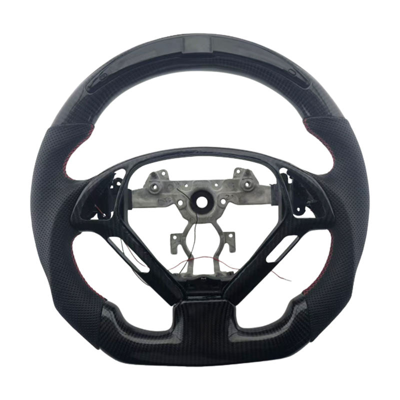 คาร์บอนไฟเบอร์ + หนังเจาะรู + LED + แถบเย็บสีแดง