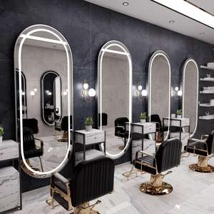 Internet celeled ışık berber aynası kat monte duvar monteli özel kuaför perma boyama berber dükkanı kullanımı için - Product Image 5