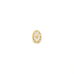 Anillo de Moda de Acero Inoxidable 316L con Baño de Oro PVD, Diseño Ovalado de Concha, Sostenible y Resistente - Product Image 2