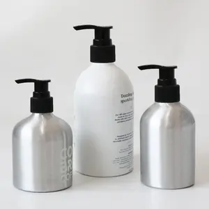 E-daha iyi boş özel kozmetik 250ml 300ml 500ml şampuan kremi için dağıtıcı ile 1000ml alüminyum şişe