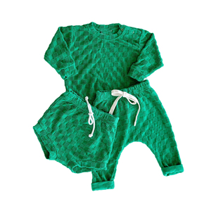 Rô Terry khăn bé trang phục dài tay áo sơ mi quần short <span class=keywords><strong>pantd</strong></span> trẻ em 3PCS Bộ - Product Image 3