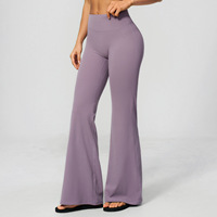 Pantalon de yoga évasé taille haute très élastique pour femme, idéal pour l'entraînement, le fitness, la course en extérieur et comme legging de sport personnalisé
