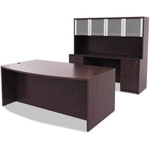 Alera ALEVA301730 Ensemble de portes en verre transparent avec cadre argenté 17 po. X 16 pouces pour 72 pouces. Large Hutch-4/Set - Product Image 5