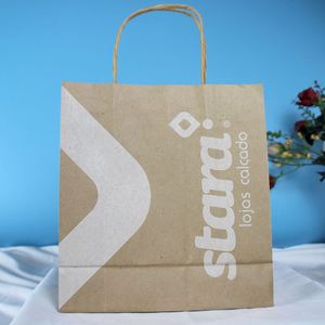 100% Recyclable <b>Craft</b> Paper <b>Bags</b> Customised Paper <b>Bag</b> White Shopping Packaging Without Handle - Product Image 4
