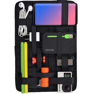 Organisateur de voyage élastique pour accessoires électroniques, plaque de rangement portable pour accessoires de téléphone, sac de rangement - Product Image 1