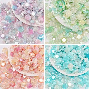 Decoraciones de resina con flores de perlas para proyectos de manualidades, suministros para hacer joyas hechas a mano, colores pastel, formas variadas - Product Image 5