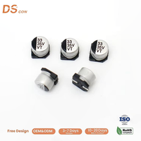 Condensador de Aluminio SMD de Bajo ESR, 35V 33uF, con Chip en Forma de V, Ultra Miniatura, para PCB Industrial y Circuitos de Controlador LED