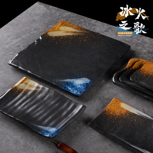 Assiette rectangulaire japonaise pour barbecue en mélamine imitation porcelaine, vaisselle de restaurant, usage commercial, plats de fête - Product Image 3