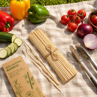 Brochettes de barbecue en bambou naturel, bâtonnets de cuisson jetables résistants à la chaleur, pics alimentaires pour le camping et les fêtes