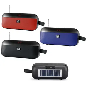 Solar energy charging portable stereo bass bluetooth speaker with FM radio support TF/USB wireless subwoofer loud speakers