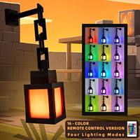 Lanterne LED Lumineuse Minec Raft Style Pixel Rechargeable pour Nuit, Torche de Jeu, Ambiance Chambre d'Enfant