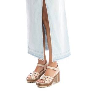 Sandalo con Tacco da Donna Refresh, Beige, con Plateau e Cinturino alla Caviglia - Product Image 5