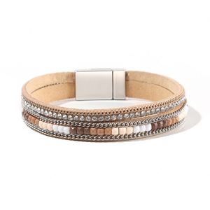 Cord <b>Leather</b> <b>Bracelet</b> Professional Small MOQ Welcome High Hardness Metal Holiday Gift for Women PVD Coating Thickness - Product Image 3