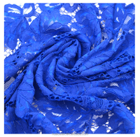 Tissu en dentelle de coton à motif de feuilles en guipure de nylon et de rayonne pour vêtements