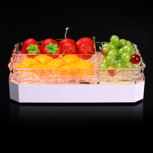 <b>LED</b> <b>Lighted</b> Acrylic Fruit Platter, Rechargeable Glowing Serving Tray for <b>Bar</b> Nightclub - Product Image 3