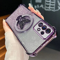 Nouveau dégradé de couleur galvanoplastie paillettes porte-papillon étui de téléphone en TPU pour Samsung S26 S25 S24 S23 S22 S21 S20 Ultra Plus