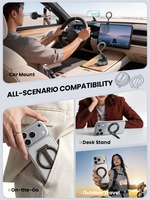 Support de téléphone portable rotatif à 360° pour voiture, support magnétique puissant pour voiture, support de téléphone portable magnétique détachable 2 en 1 avec ventouse