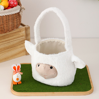 Cesta de Pascua de Felpa con Forma de Oveja - Adorable Cesta de Pascua con Cordero para Niños, Esencial para la Caza de Huevos de Pascua, Cesta de Pascua de Oveja para Celebraciones