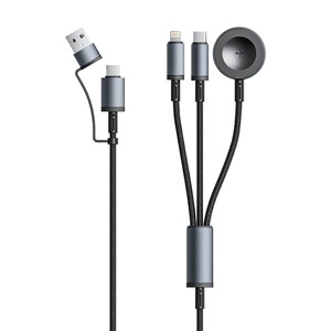 Bemo 2 To 3 Fast <b>Charging</b> <b>Cable</b> PD100W <b>Magnetic</b> For Apple Phones Laptops Iwatch With Type C Interface 1m Weaving Material - Product Image 2