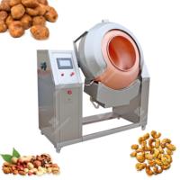 Machine de revêtement industrielle à pulvérisation pour poudre de cuivre, sucre, châtaignes, noix de cajou, amandes, chocolat, caramel, cacahuètes