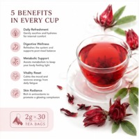 Sachets de thé aux fleurs d'hibiscus séchées naturelles à marque privée en gros pour la beauté, l'amincissement et l'éclat antioxydant