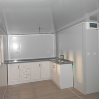 Maison préfabriquée hors réseau de 40 pieds, cabane grise de 70 m² pour les vacances, adaptée aux régions des États-Unis, d'Europe, d'Australie, des Caraïbes et du sud-est de l'Amérique centrale.
