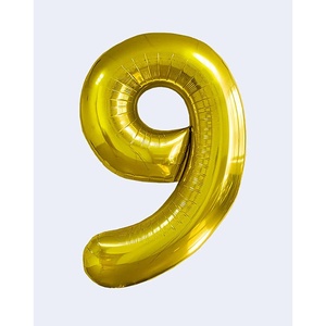 Golden Number N9 100cm stile perla festa amore palloncino decorativo in alluminio elio compleanno - Product Image 1