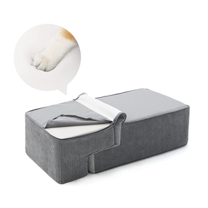 großhandel anpassbar weich schaumstoff grau klein hunde treppen 4 stufen für hohe betten haus hund sofa leiter haustier rampe treppen - Product Image 4